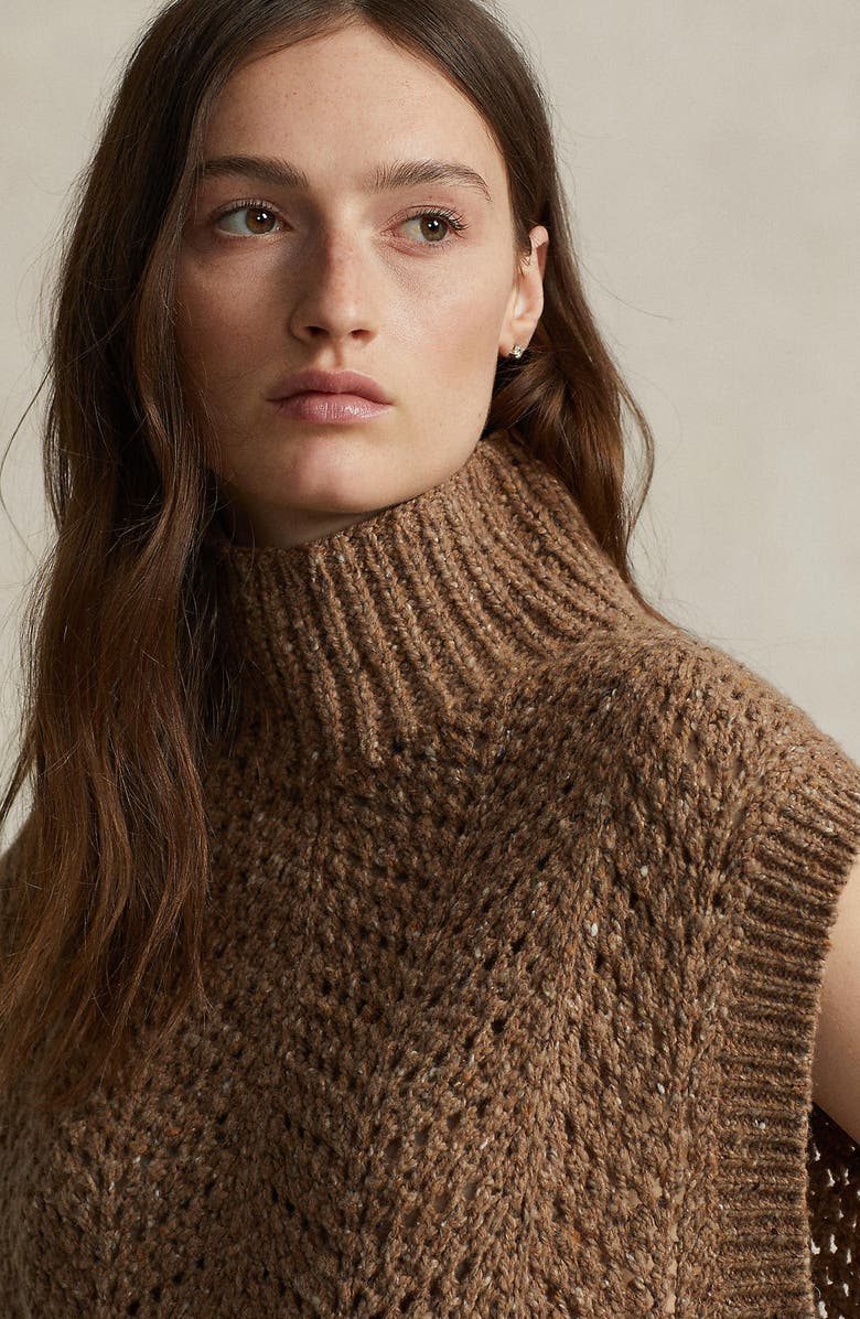 Polo Ralph Lauren Donegal Tweed Funnel Neck Sweater Vest, Alternate, color, 