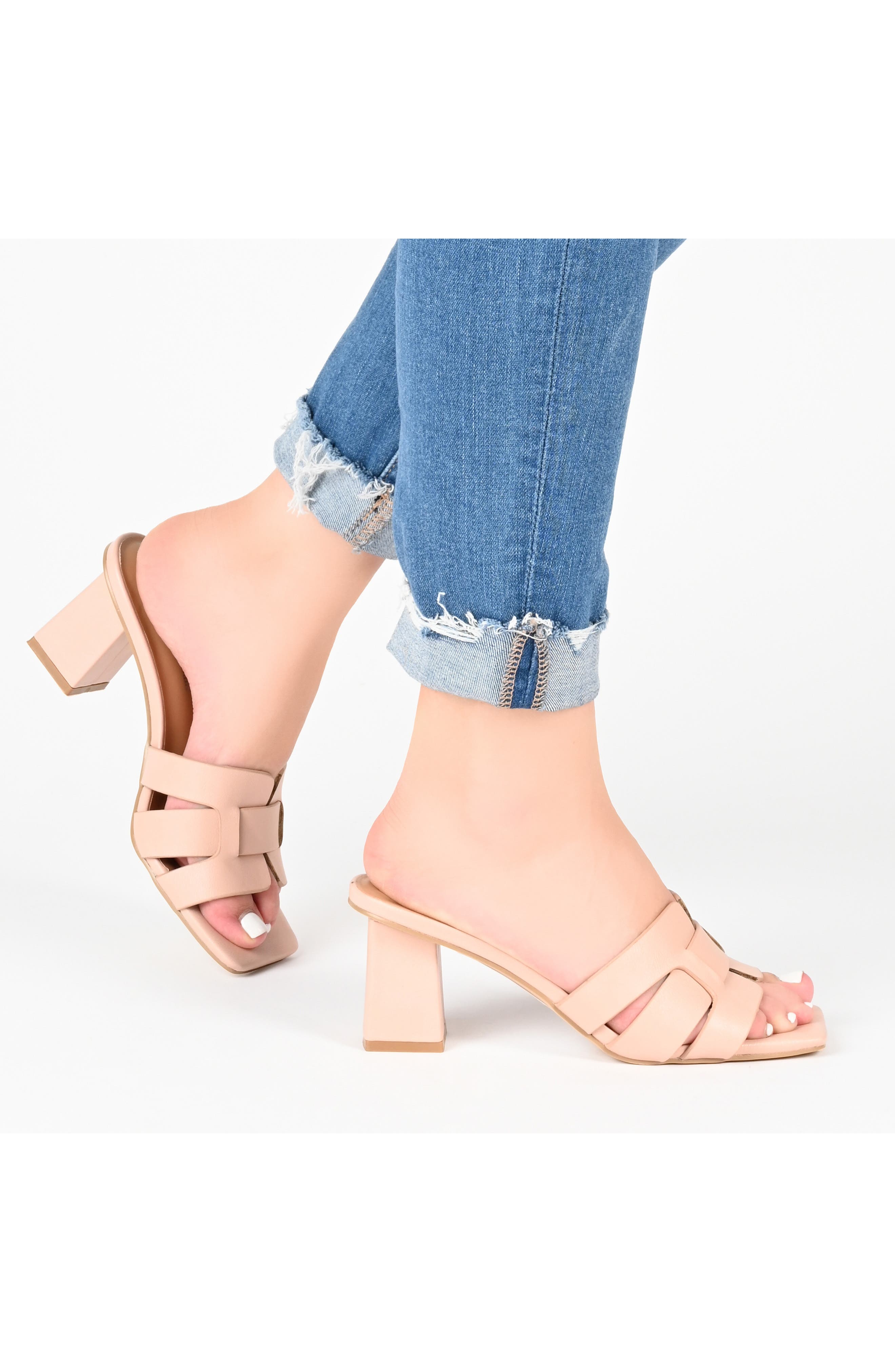 Journee Collection Renatta Mule Sandal, Alternate, color, Off White