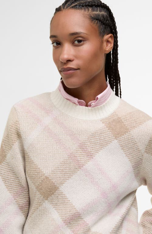 Barbour Sara Plaid Wool Blend Sweater In Neutral