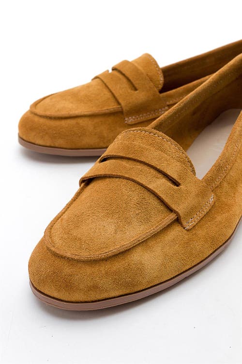 Forever & Always Shoes Dorothy Leather Loafer In Mustard Suede
