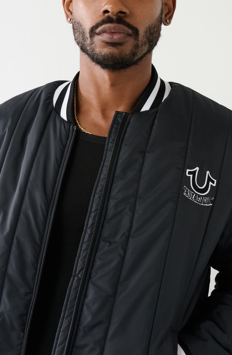 True Religion Vertical Quilt Bomber Jacket, Alternate, color, 