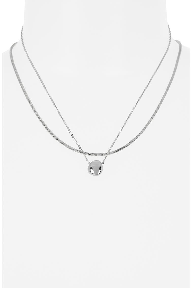 Set of 2 Demi Fine Chain Pendant Necklaces, Alternate, color, SILVER