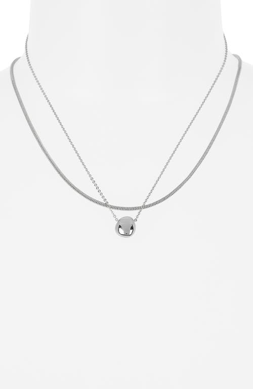 Nordstrom Rack Set Of 2 Demi Fine Chain Pendant Necklaces In Metallic