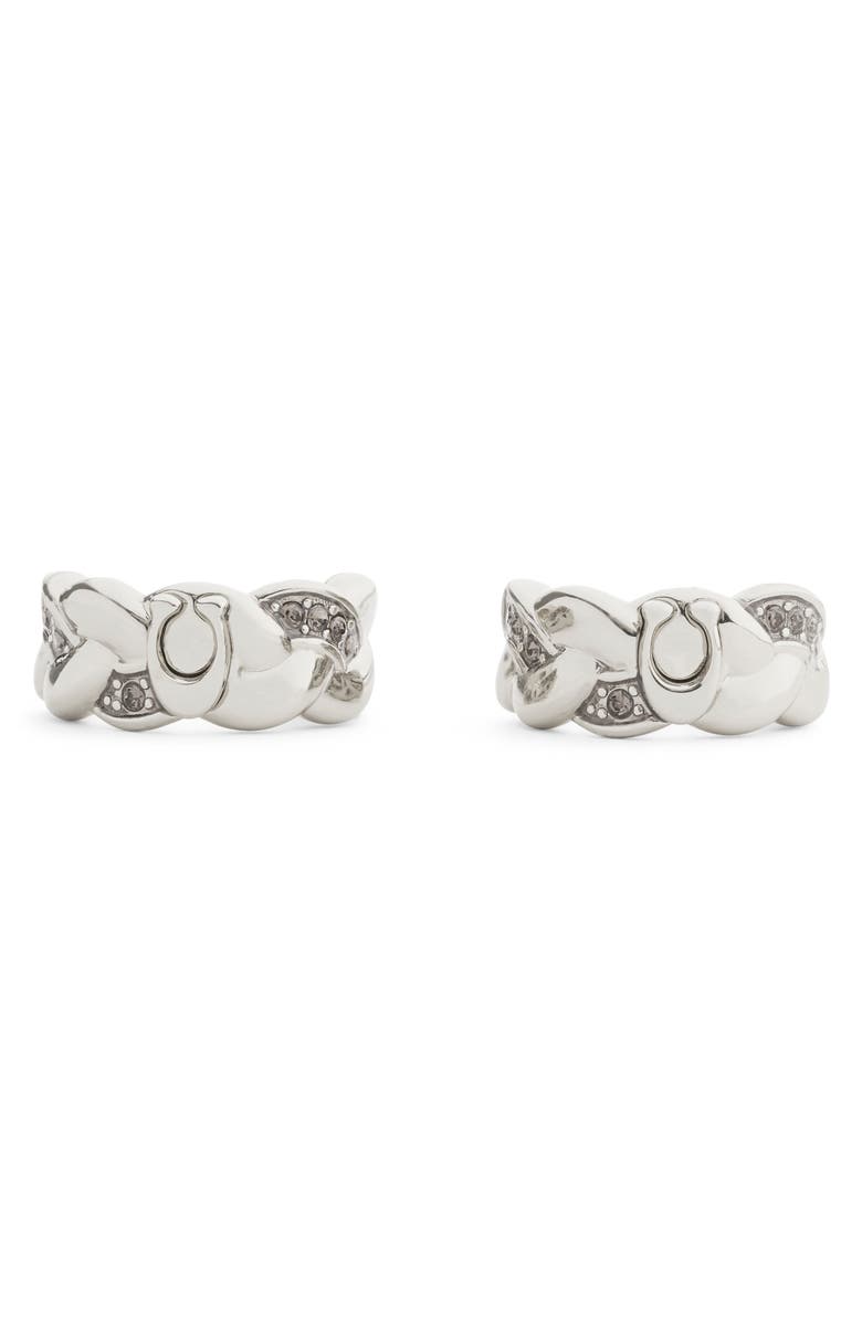 COACH Braided Hoop Earrings, Alternate, color, 