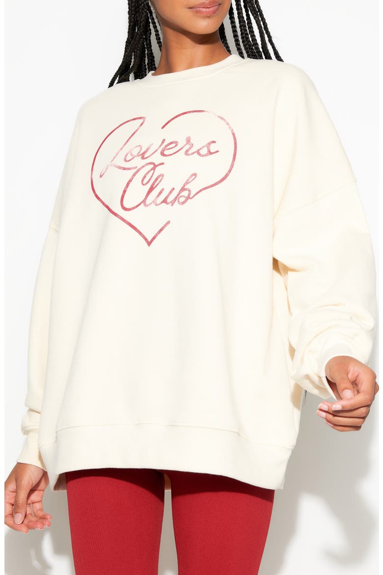 Lovers Boyfriend Cotton Graphic Sweatshirt, Main, color, CANVAS