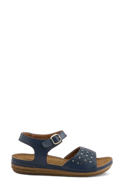 Flexus By Spring Step Perforated Strappy Sandal In Navy