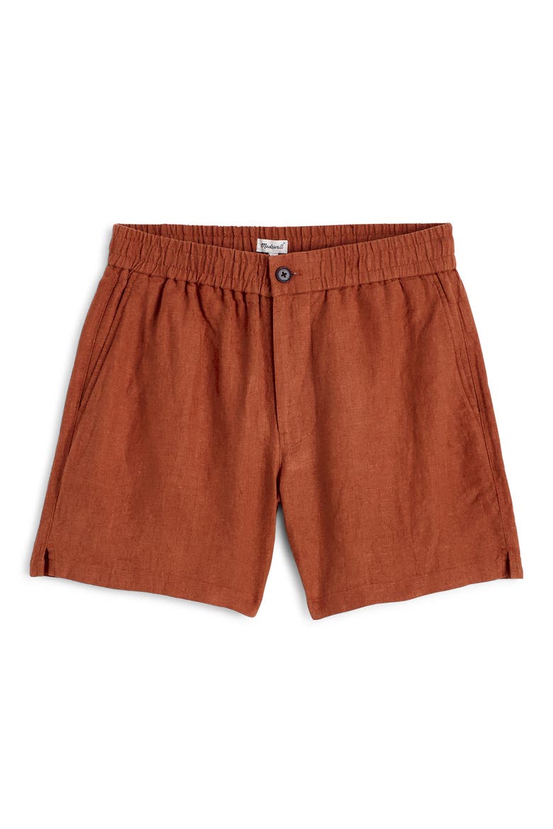 Everywear Linen Shorts, Alternate, color, TERRACOTTA