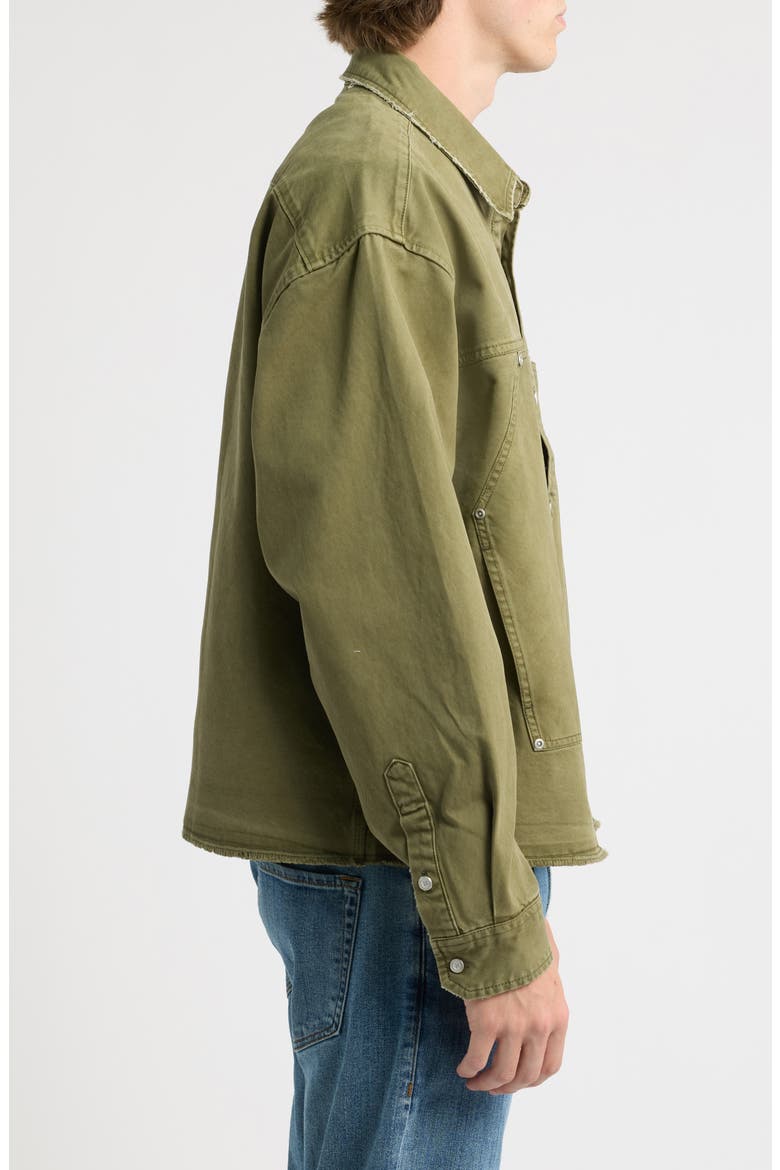 Cotton Twill Shirt Jacket, Alternate, color, GREEN