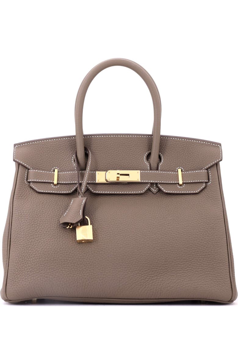 Pre-Owned Hermes Birkin Handbag Grey Togo with Gold Hardware 30, Main, color, Etoupe