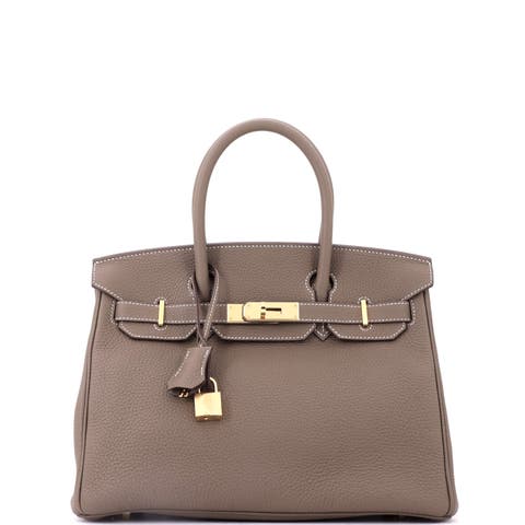 Birkin Handbag Grey Togo with Gold Hardware 30