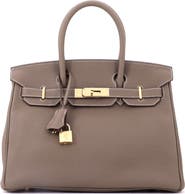 Pre-Owned Hermes Birkin Handbag Grey Togo with Gold Hardware 30