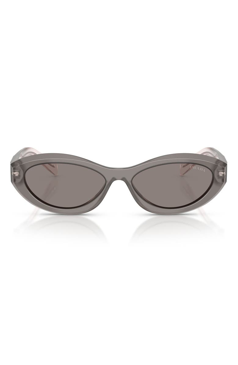 Prada Symbole 56mm Oval Sunglasses, Main, color, Grey / Dark Grey