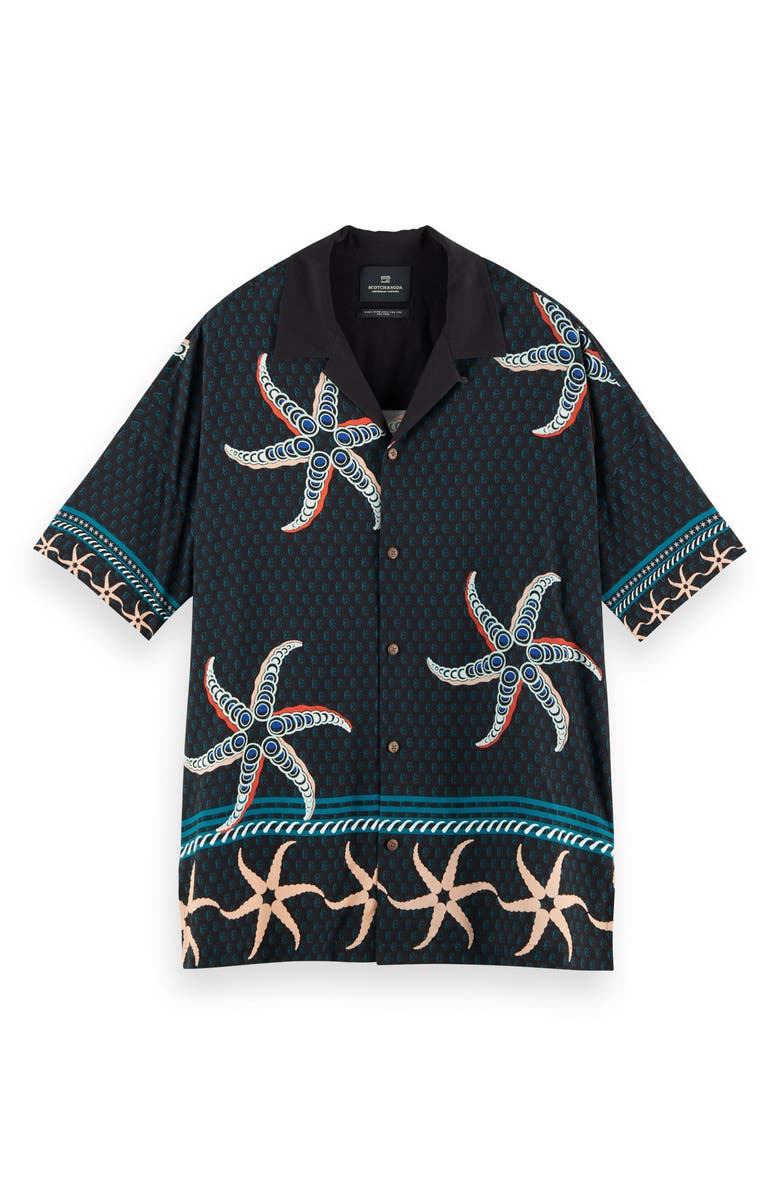 Scotch & Soda Tropical Print Button-Up Shirt, Alternate, color,