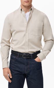 MANGO Regular Fit Button Down Shirt