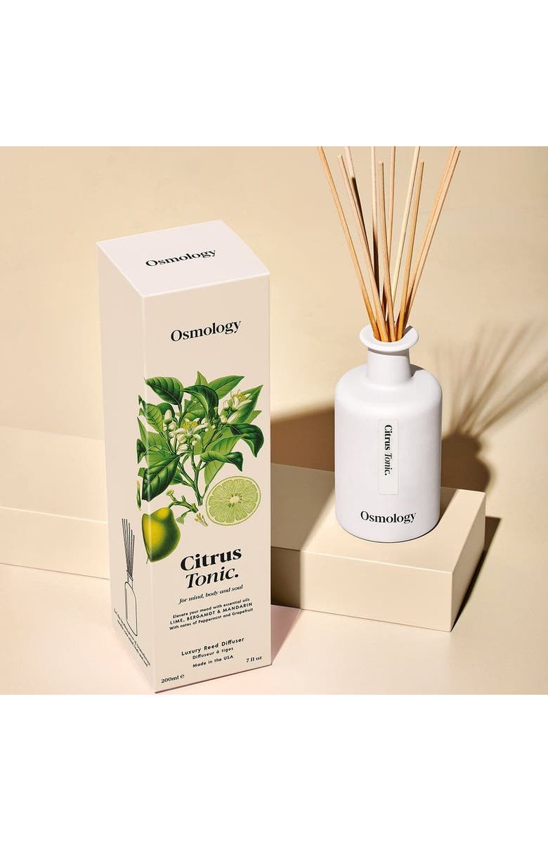 Osmology Citrus Tonic Reed Diffuser - Lime Bergamot and Mandarin, Alternate, color, White
