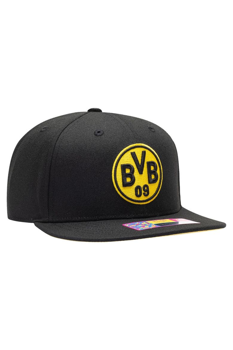 Men's Black Borussia Dortmund Draft Night Fitted Hat, Alternate, color, Black