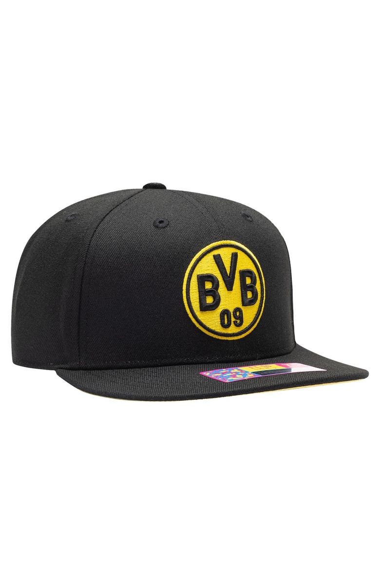FAN INK Men's Black Borussia Dortmund Draft Night Fitted Hat, Alternate, color, 