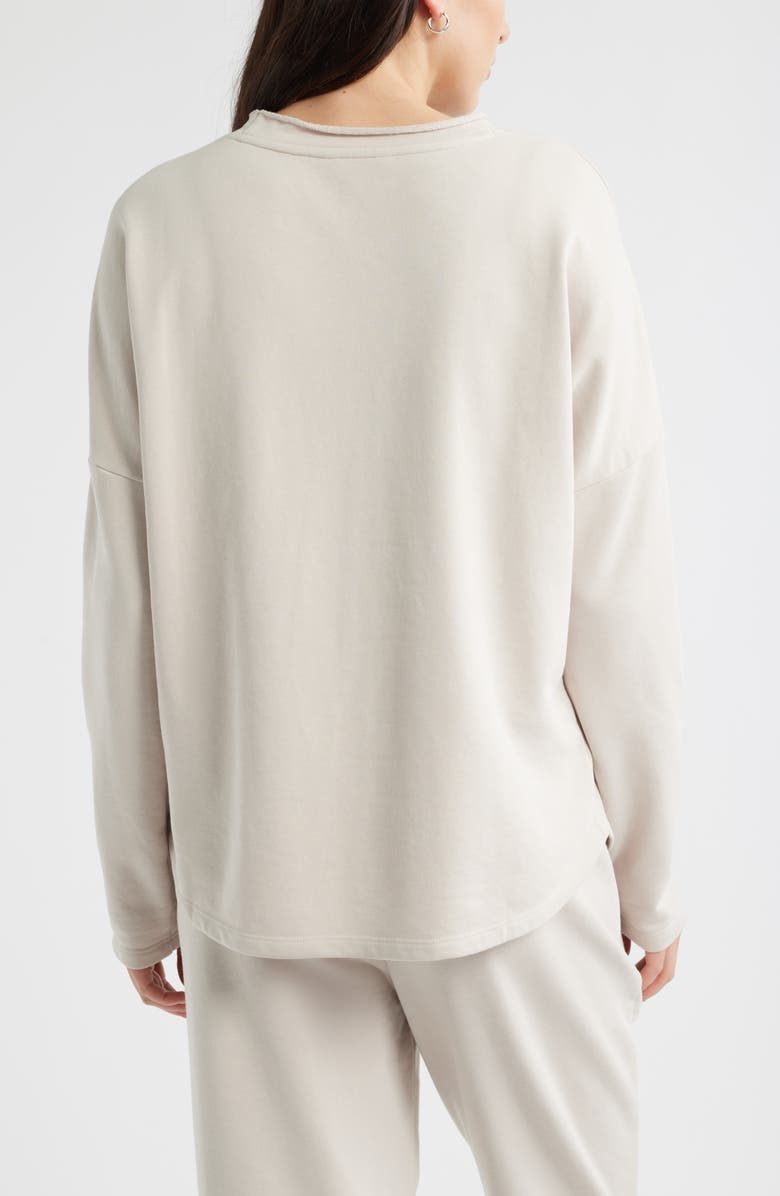 Caslon<sup>®</sup> Roll Crewneck Terry Sweatshirt, Alternate, color, Beige Morn