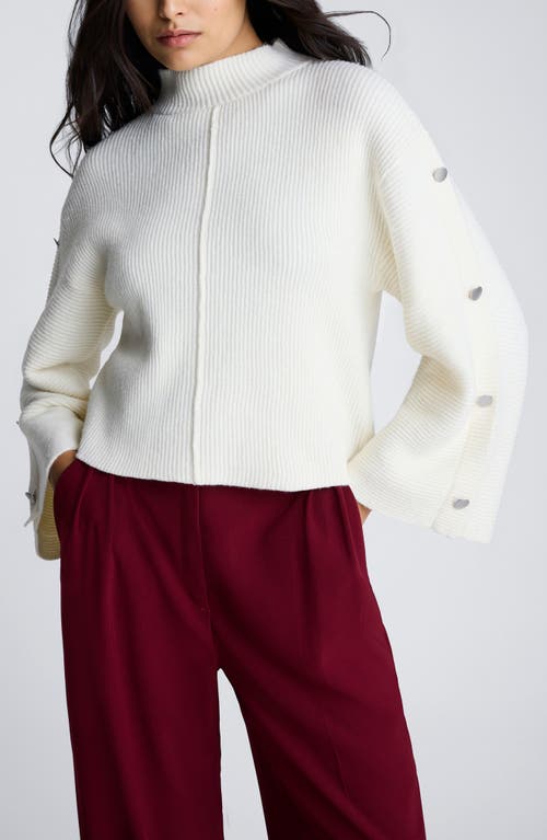 Kenneth Cole Rib Mock Neck Pullover in Kc White 