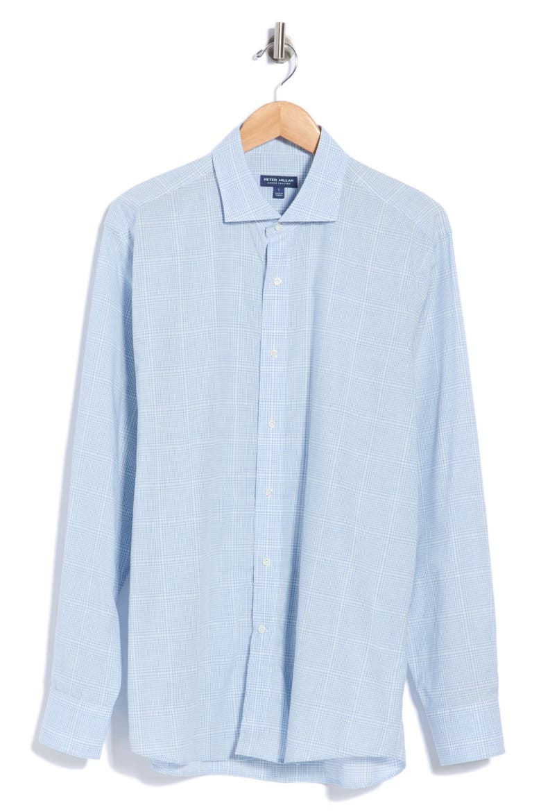 Urbino Poplin Button Up Sport Shirt, Main, color, IRIS MIST
