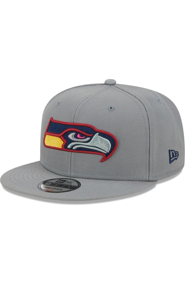 New Era Men's New Era  Gray Seattle Seahawks Color Pack Multi 9FIFTY Snapback Hat, Alternate, color, 