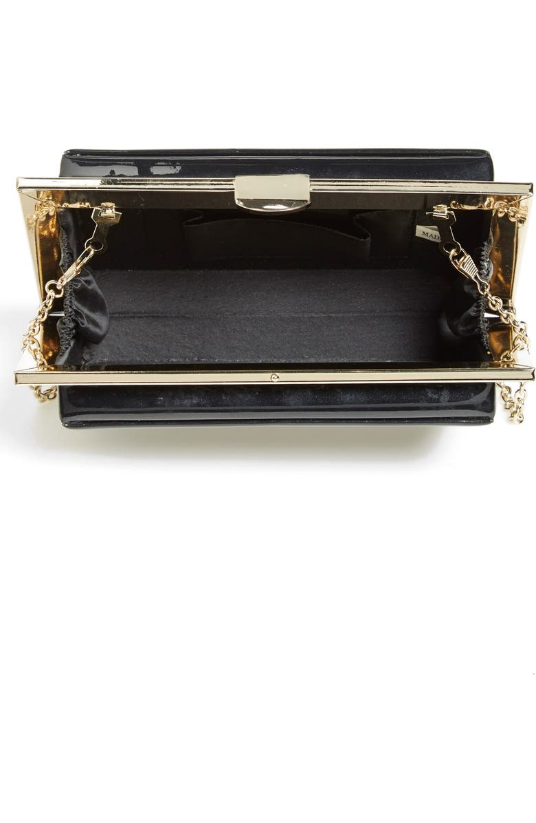 NATASHA Tasha Patent Framed Box Clutch, Alternate, color,