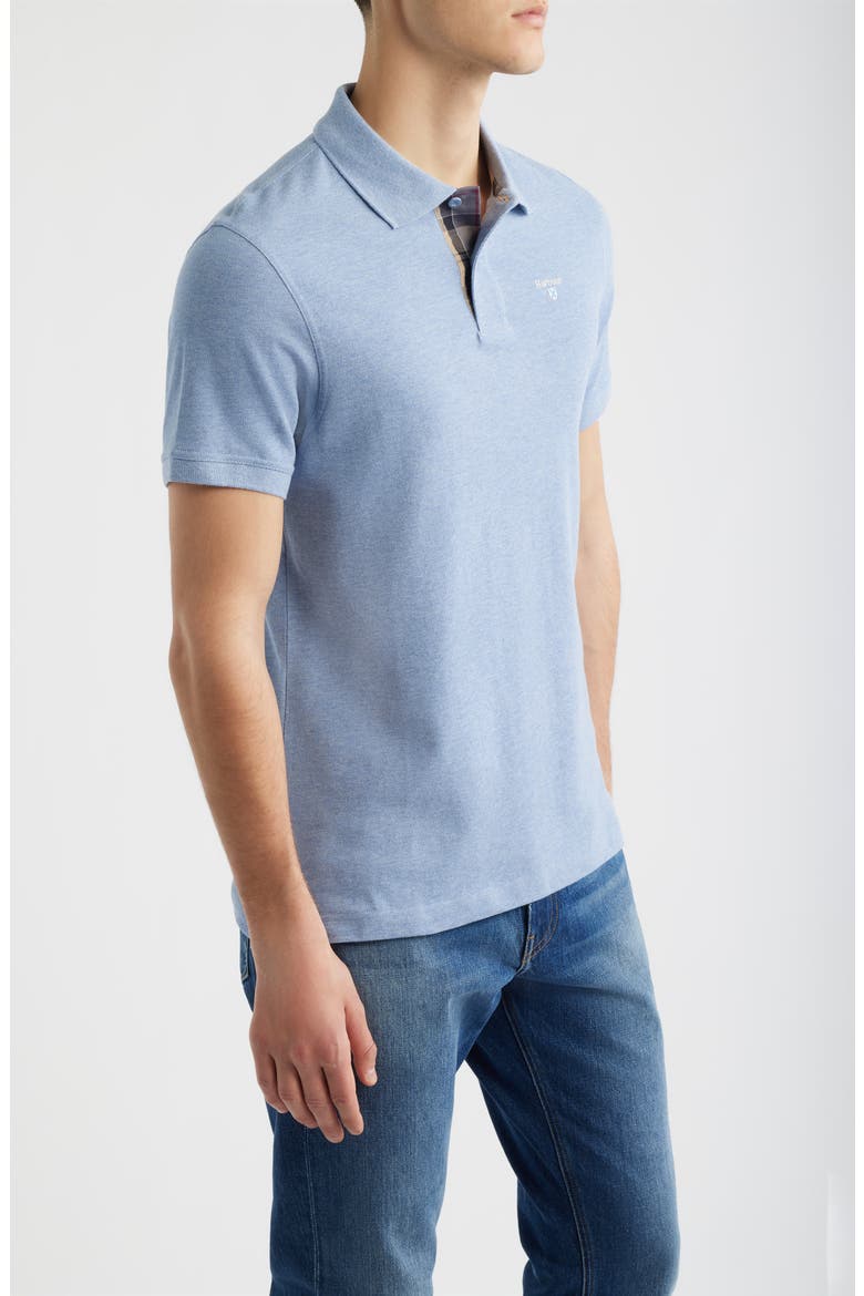 Regular Fit Tartan Piqué Polo, Alternate, color, SKY MARL