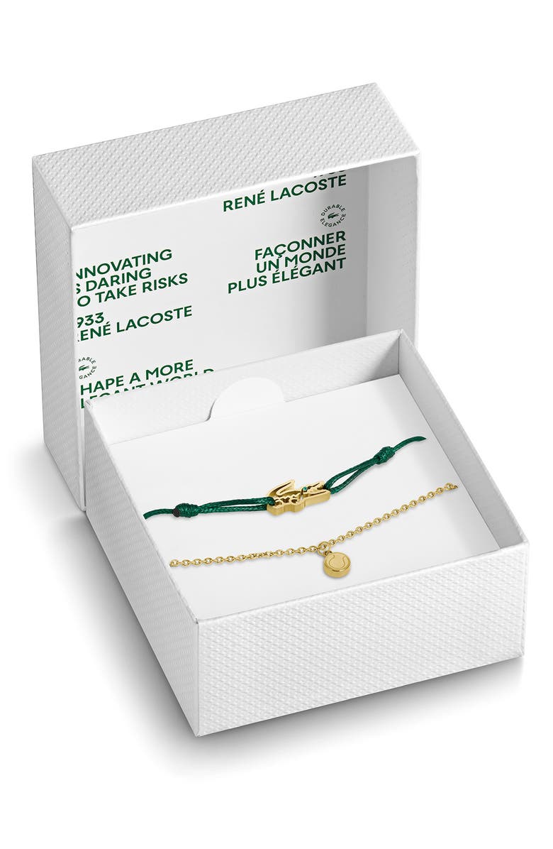 Lacoste Set of 2 Crocodile & Tennis Charm Bracelets, Alternate, color, 