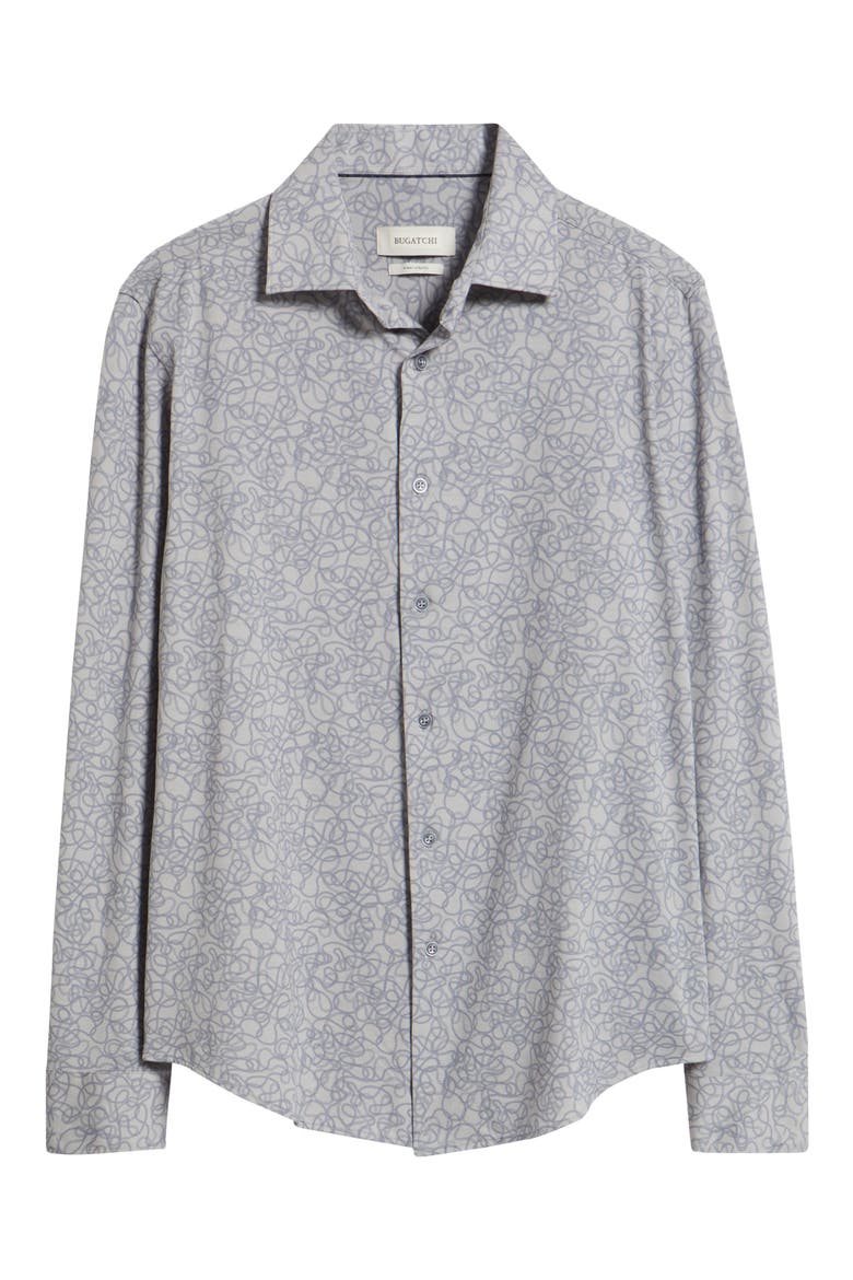 James OoohCotton® Serpentine String Print Twill Button-Up Shirt, Alternate, color, PLATINUM