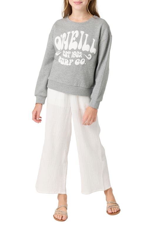 O'neill Kids' Ana Graphic Sweatshirt In Heather Ash