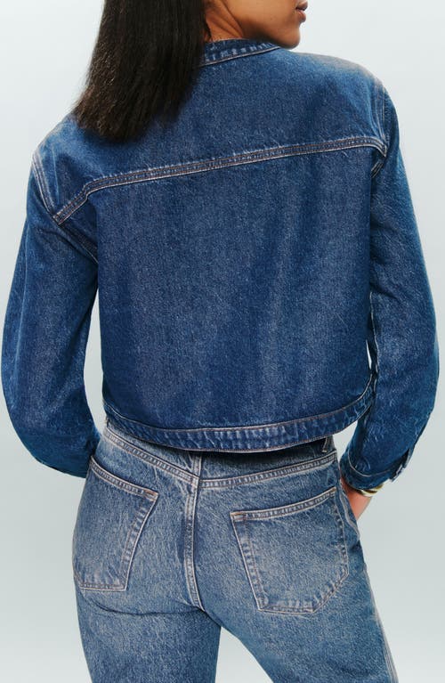 Reformation Braxton Crop Denim Jacket In Cleary