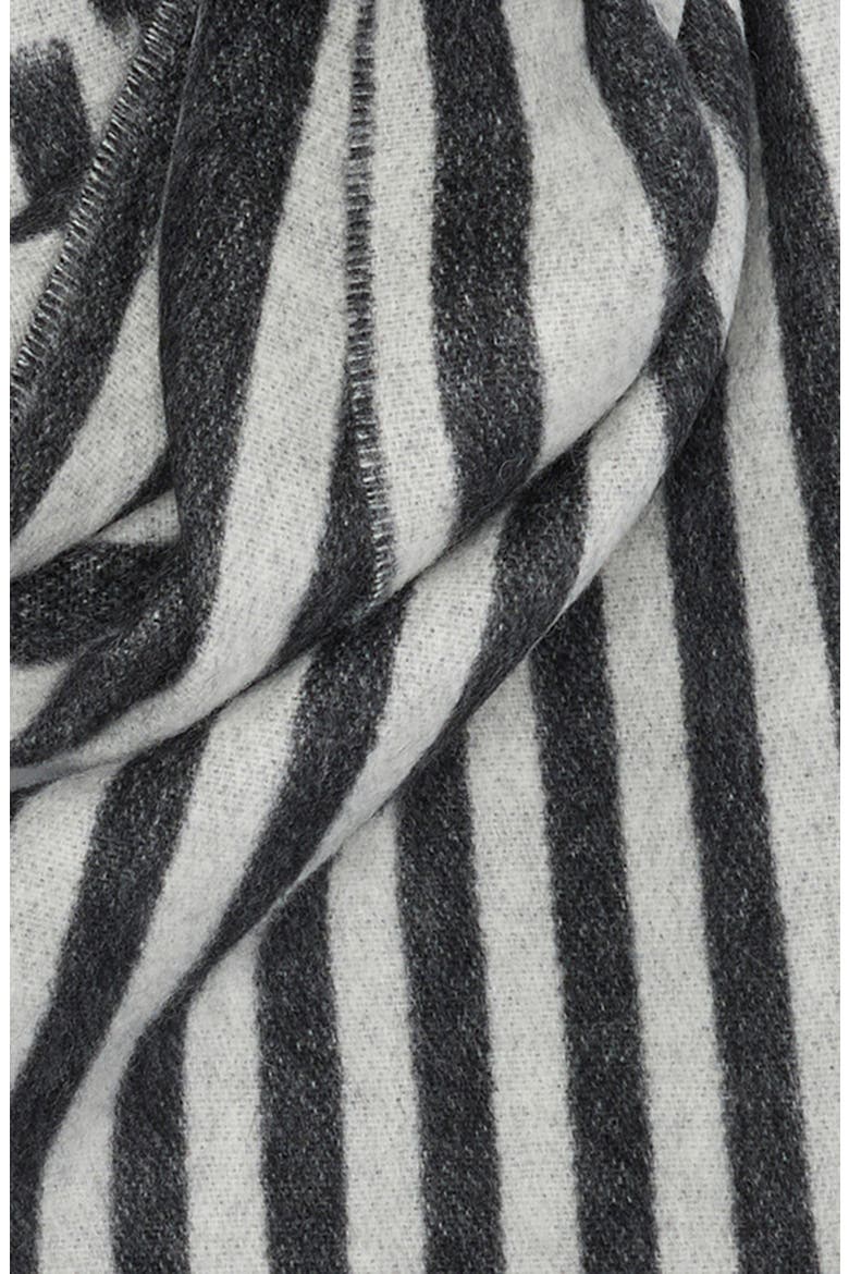 Stripe Wool & Cashmere Scarf, Alternate, color, GREY- CHARCOAL