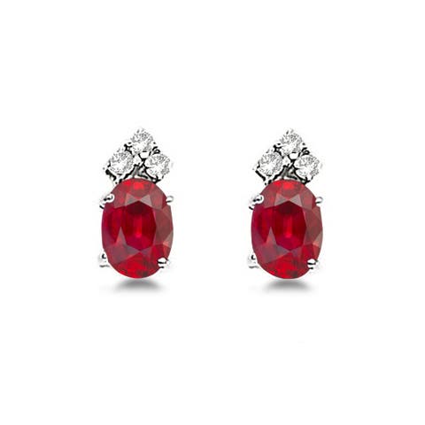Oval  Stud Earrings 14k