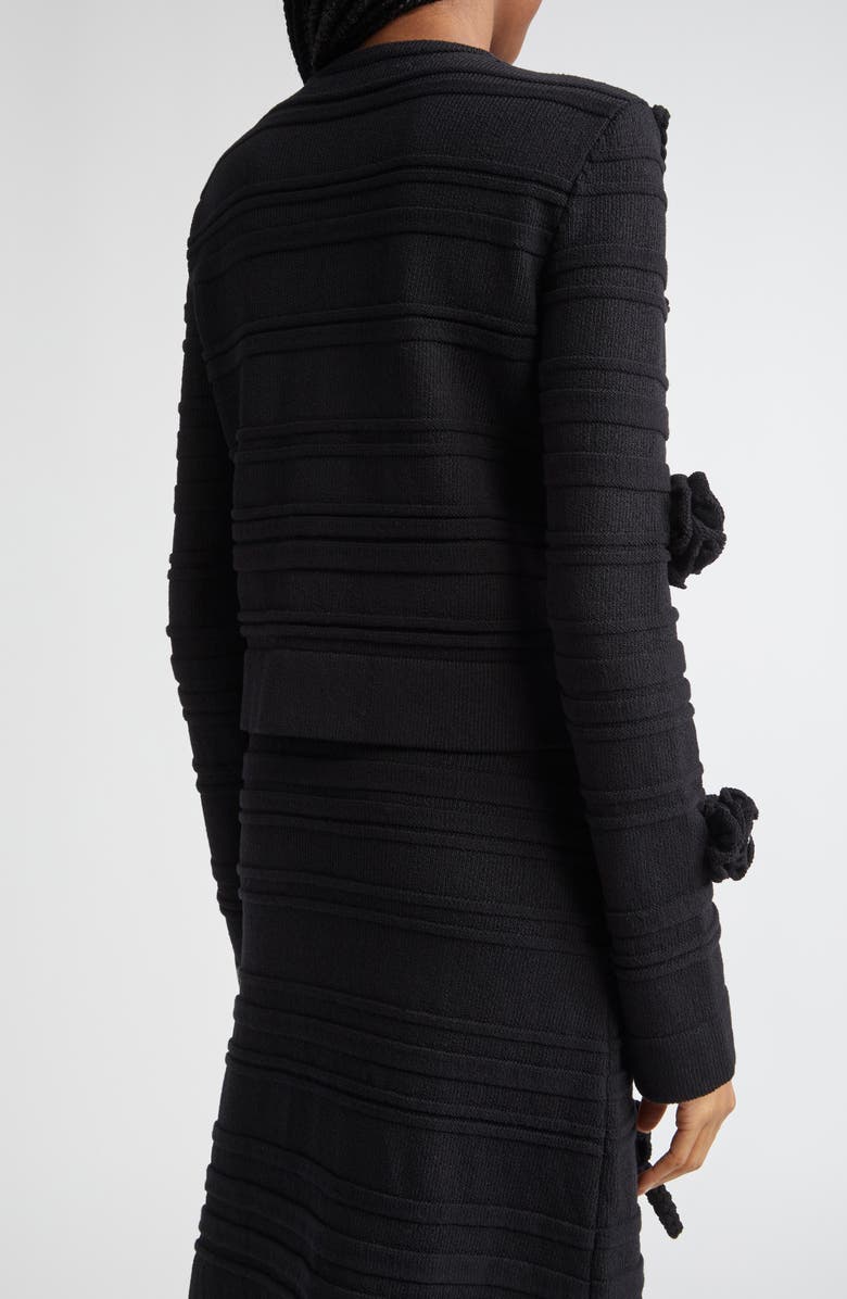 Chopova Lowena Club Floral Appliqué Rib Cardigan, Alternate, color, 