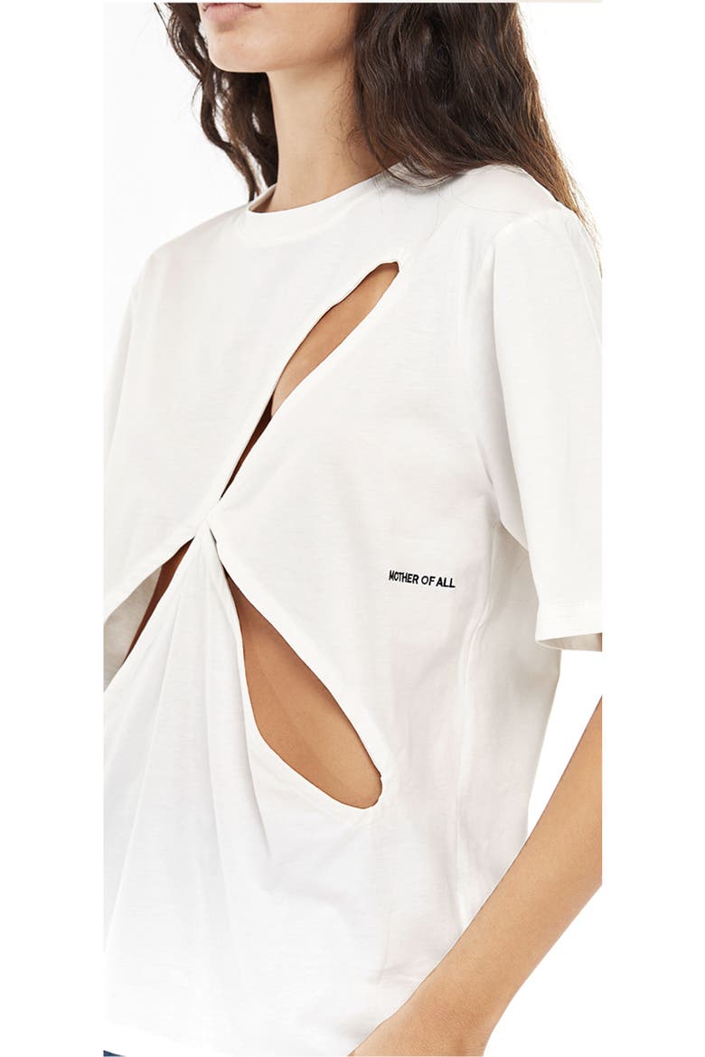 Ariel Cut Out T-Shirt, Alternate, color, White
