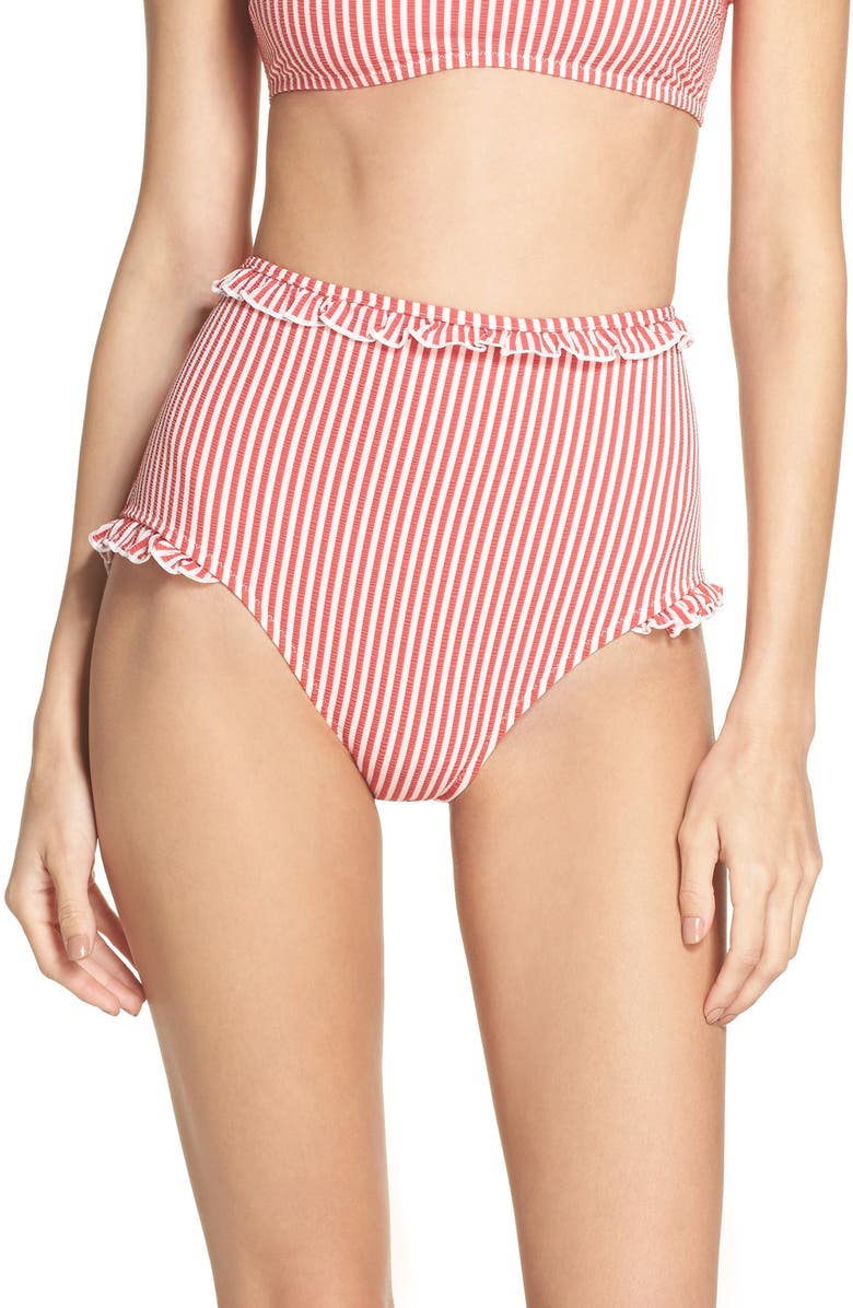 Solid & Striped The Leslie High Waist Bikini Bottoms, Main, color, 