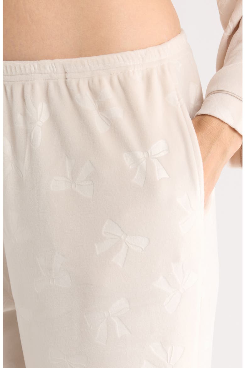 Addie Velour Long Pajamas, Alternate, color, SAND