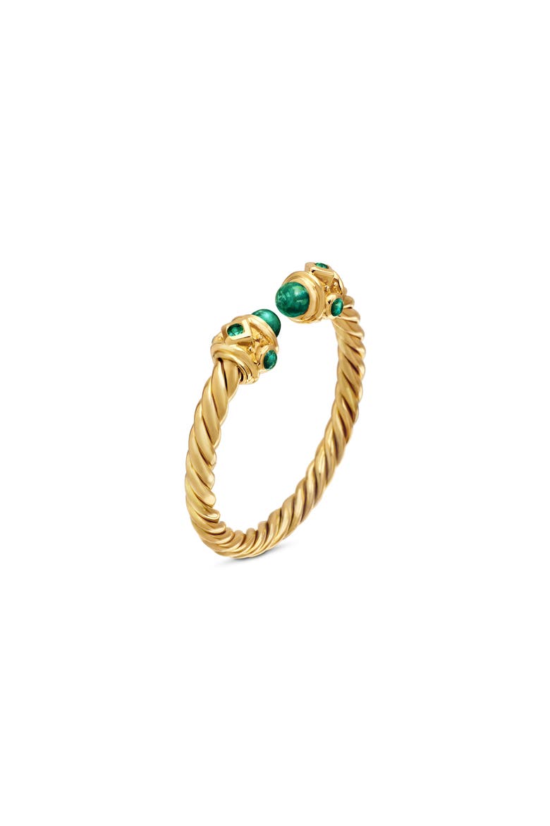 Renaissance Full Pavé Ring in 18K Gold, Alternate, color, EMERALD