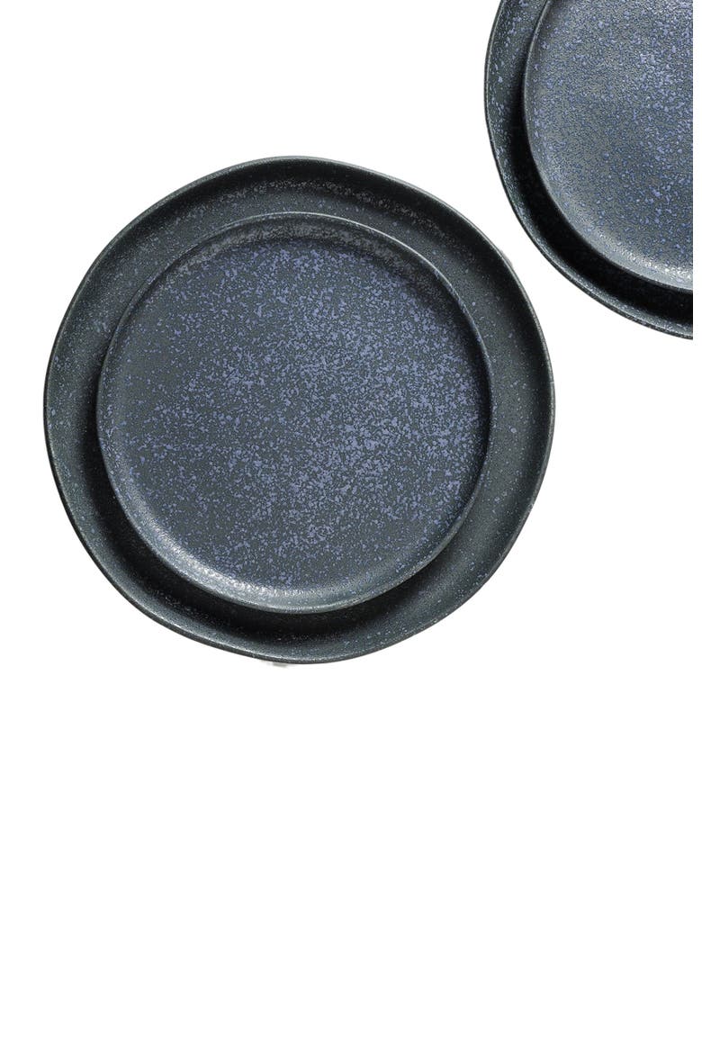Tom Stoneware 4-Piece Dinner Plate Set, Alternate, color, Gray and Blue