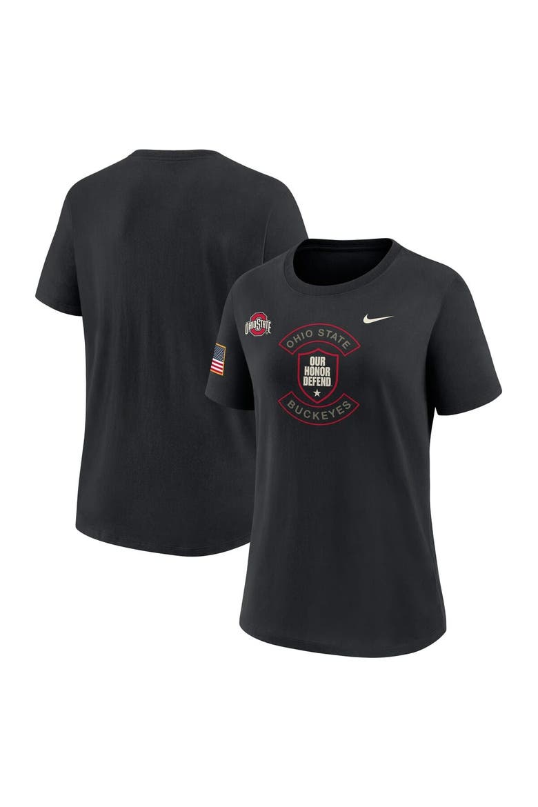 Women's Nike Black Ohio State Buckeyes 2025 Military Appreciation Dri-FIT T-Shirt, Main, color, Black