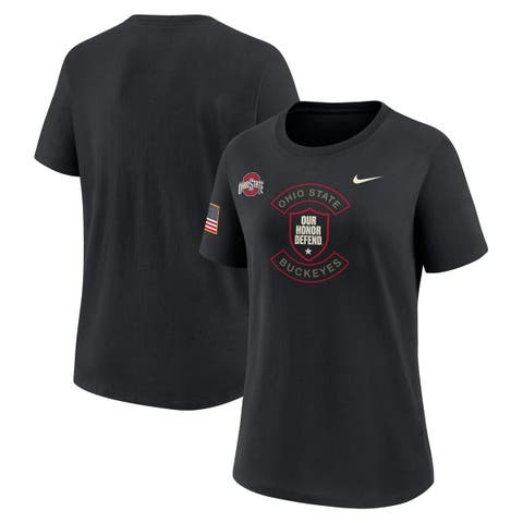 Women's Nike Black Ohio State Buckeyes 2025 Military Appreciation Dri-FIT T-Shirt