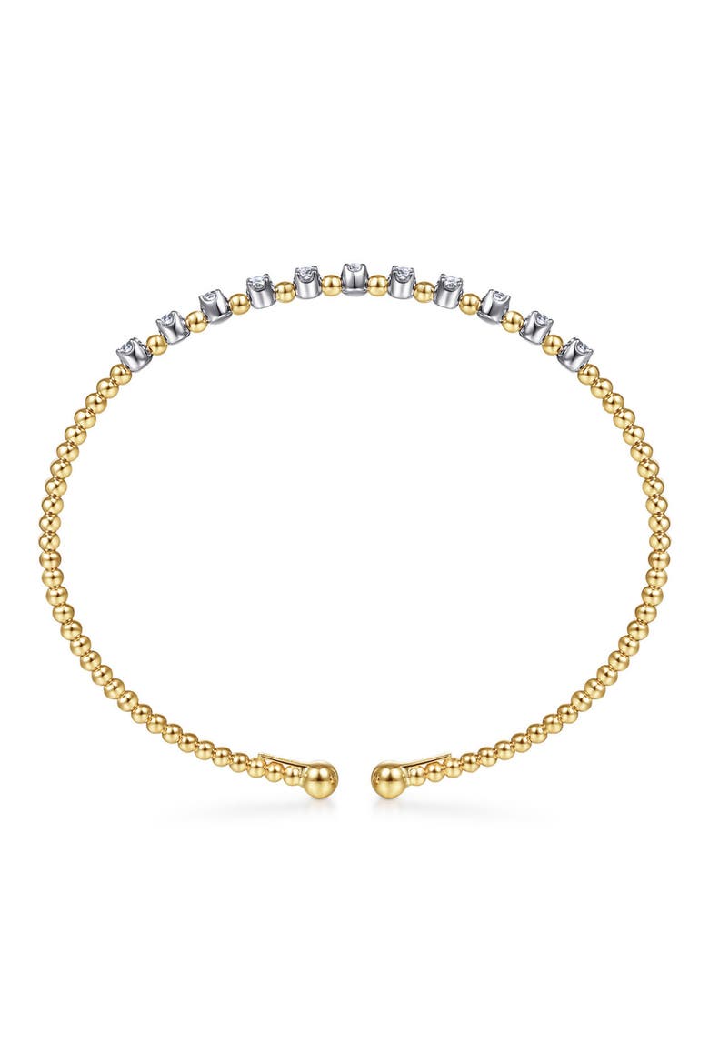Bujukan Diamond Beaded Cuff Bracelet, Alternate, color, TWO TONE