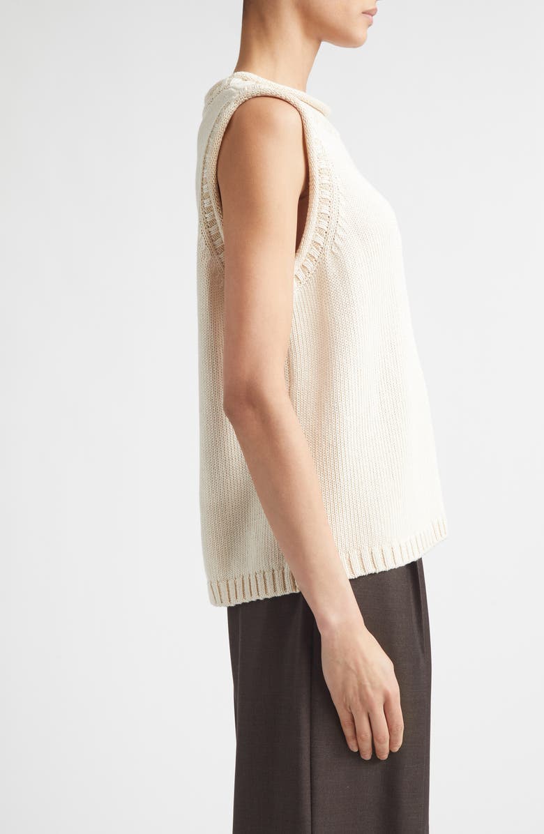 LOULOU DE SAISON Effy Boxy Linen & Silk Blend Sweater Vest, Alternate, color, Natural