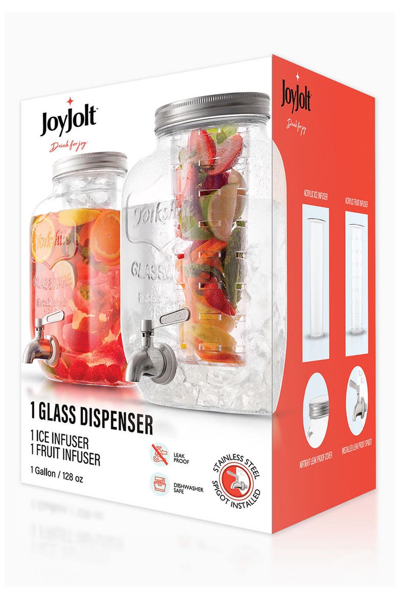 Glass Drink Dispenser, Alternate, color, CLEAR
