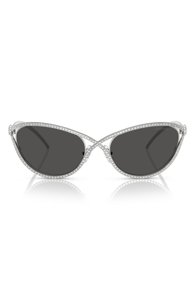 Swarovski 58mm Cat Eye Sunglasses, Main, color, Silver