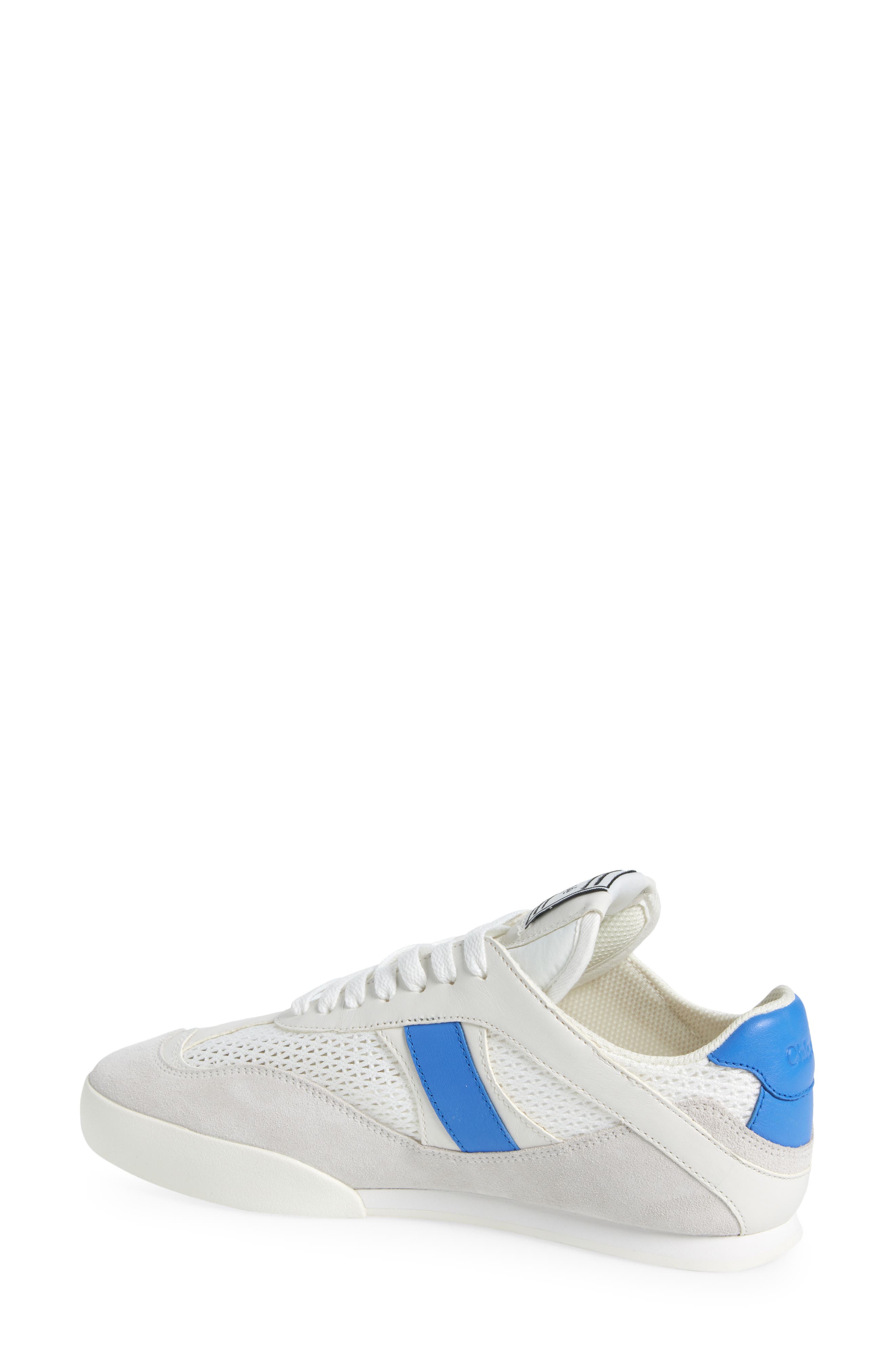 Chloé Kick Leather & Mesh Sneaker, Alternate, color, White/ Blue