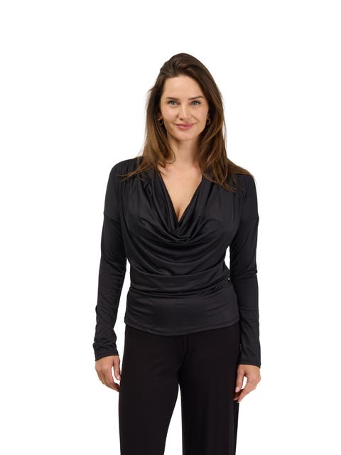 Elevate Womens Cowl Neck Long Sleeve Top
