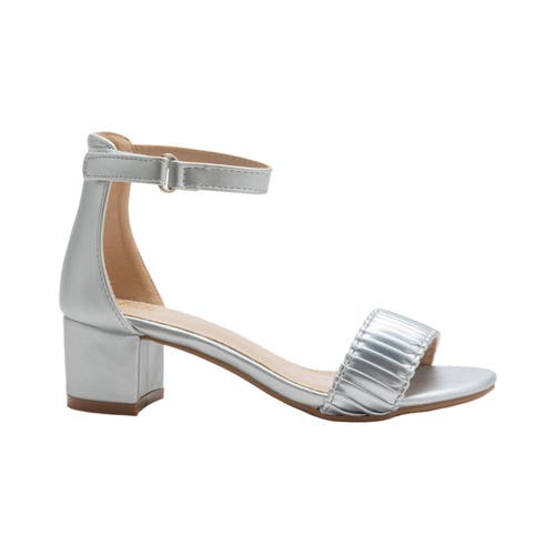 Tulleen Pleated Block-heels Sandals In Silver