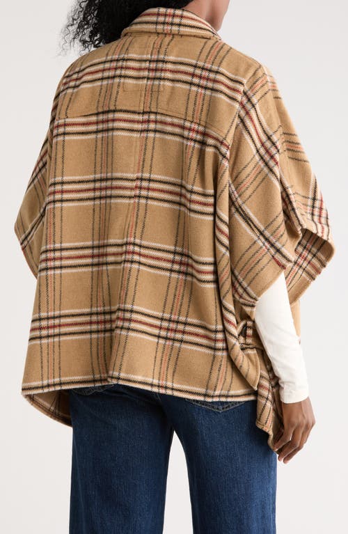 Ookie & Lala Faux Wool Plaid Cape In Multi