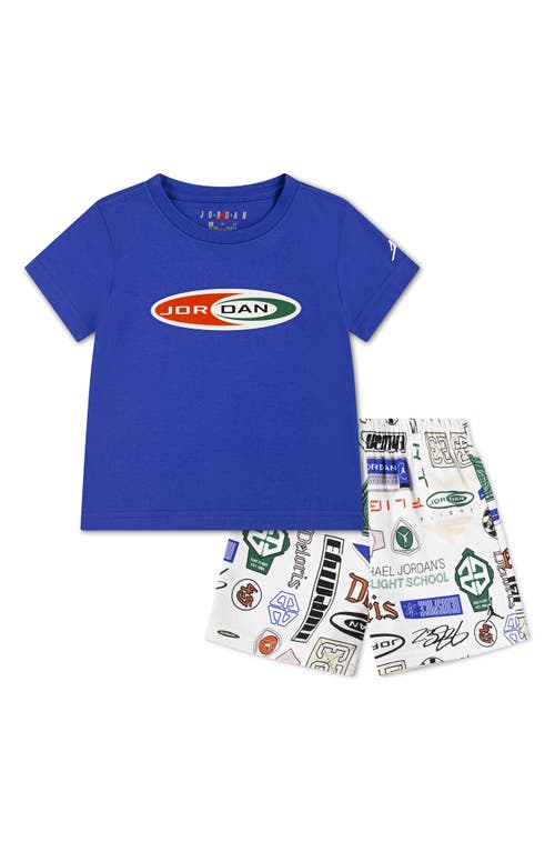 Shop Jordan Kids' Mj Brooklyn Graphic T-shirt & Knit Shorts Set In Sail